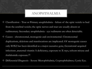Bilateral Anophthalmia In Infants: Diagnosis, Treatment, And Support Bilateral Anophthalmia In Infants: Diagnosis, Treatment, And Support
