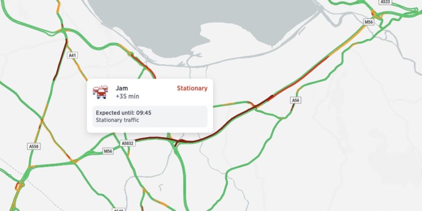 Cheshire/Deeside M56 Delays Following Accident Cheshire/Deeside M56 Delays Following Accident