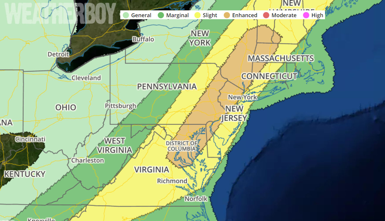 Increased Storm Chance Overnight: Severe Weather Risk Monday Increased Storm Chance Overnight: Severe Weather Risk Monday