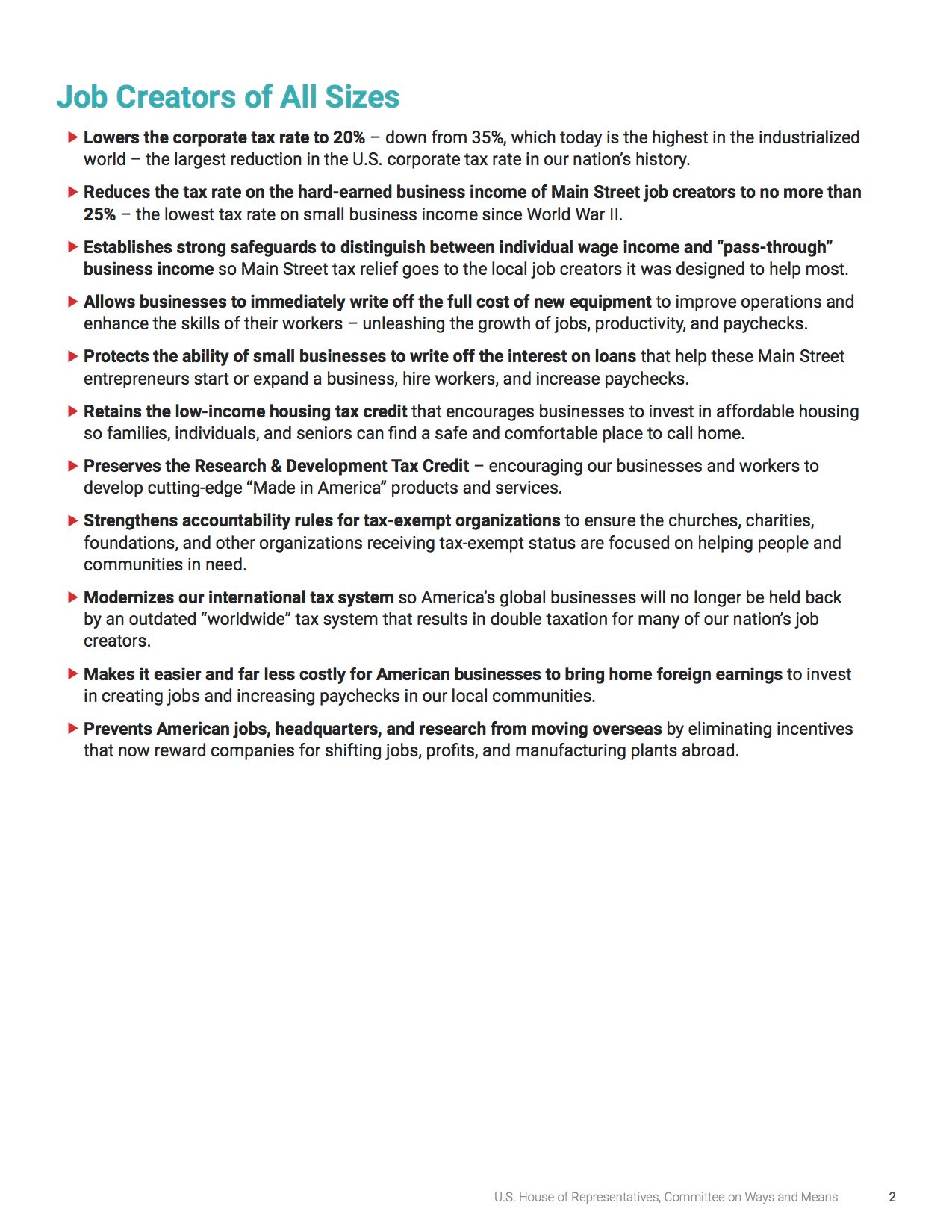 Key Features Of The House Republican Trump Tax Cut Plan Key Features Of The House Republican Trump Tax Cut Plan
