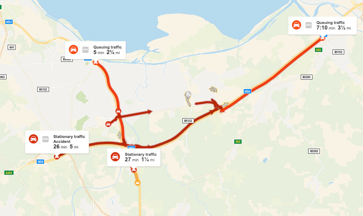 M56 Cheshire/Deeside: Traffic Update Following Collision M56 Cheshire/Deeside: Traffic Update Following Collision