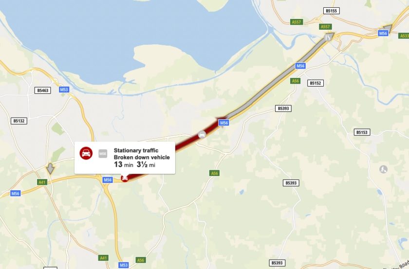 M56 Traffic Congestion: Accident Causes Delays Near Cheshire/Deeside M56 Traffic Congestion: Accident Causes Delays Near Cheshire/Deeside