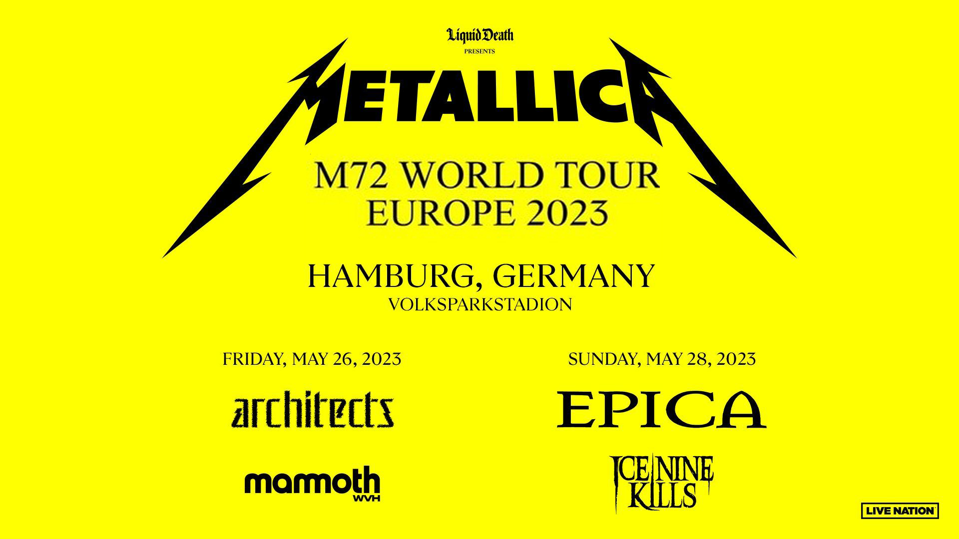M72 World Tour: Metallica's UK & European Leg Announced For 2026 M72 World Tour: Metallica's UK & European Leg Announced For 2026