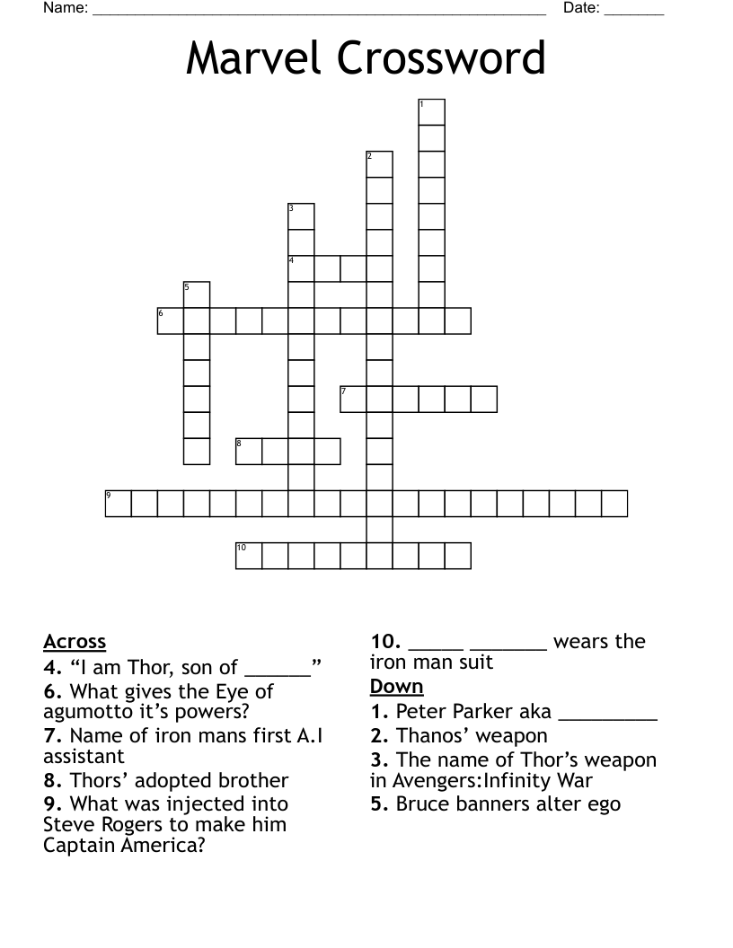 Marvel The Avengers Crossword Clue Explained: May 1 NYT Mini Marvel The Avengers Crossword Clue Explained: May 1 NYT Mini