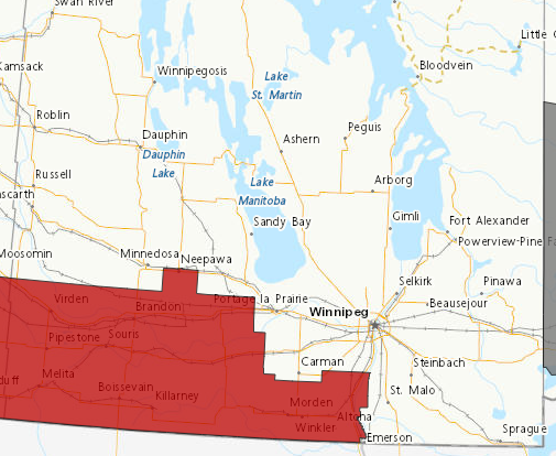 Parts Of Western Manitoba Under Snowfall Warning: 10-20cm Expected Tuesday Parts Of Western Manitoba Under Snowfall Warning: 10-20cm Expected Tuesday