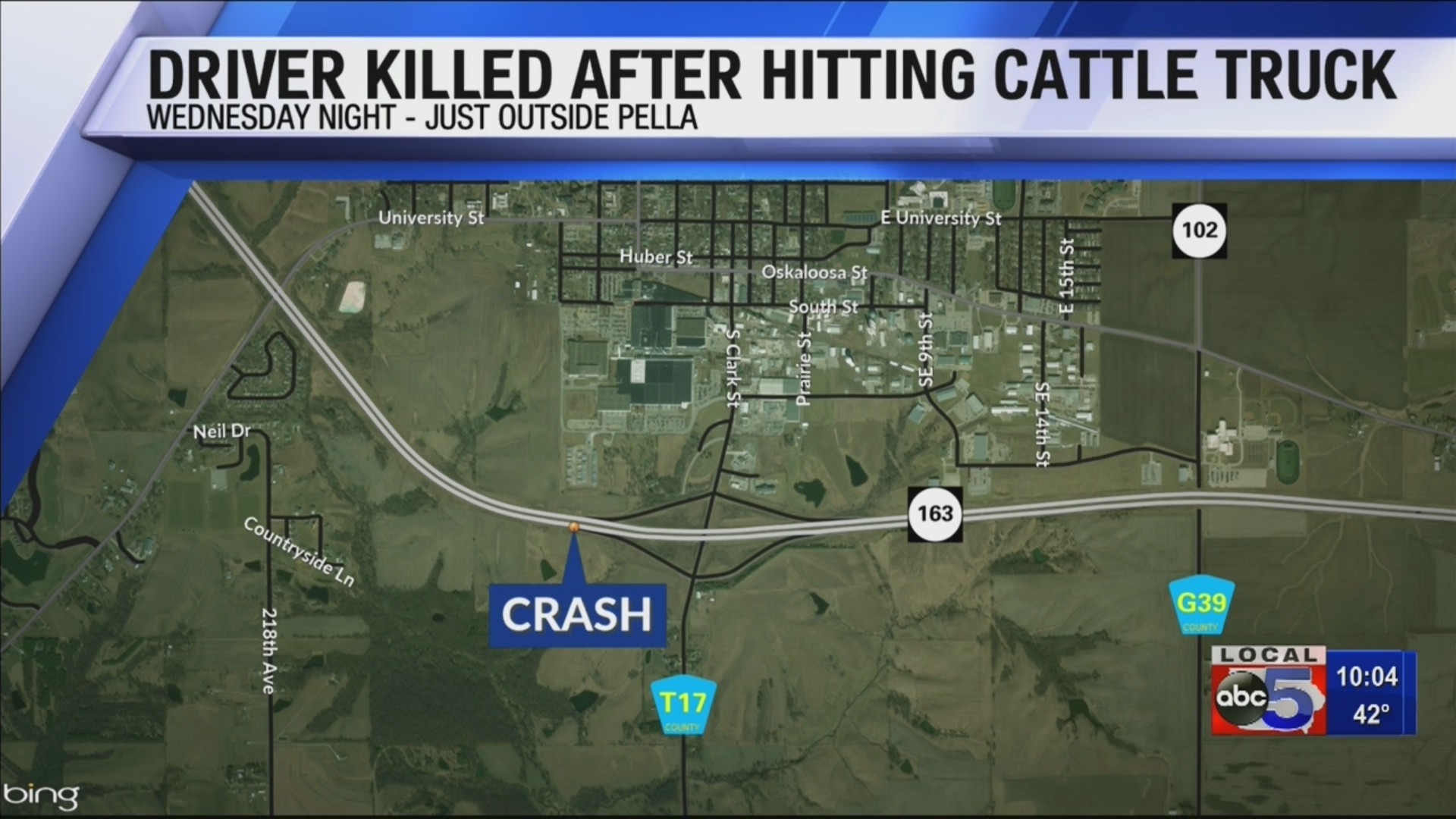 School Bus Crash Near Pella: Two Injured