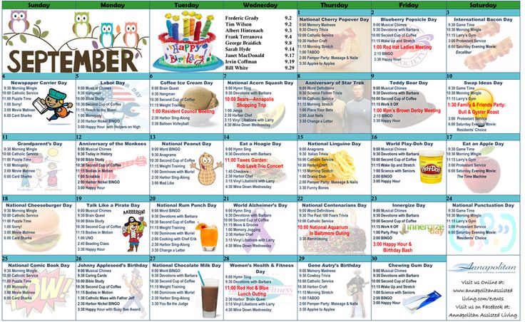 Senior Calendar: Trips, Activities & Events Senior Calendar: Trips, Activities & Events