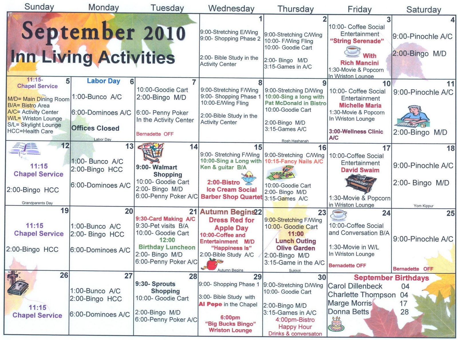 Senior Travel & Activities Calendar: Monthly Events Senior Travel & Activities Calendar: Monthly Events