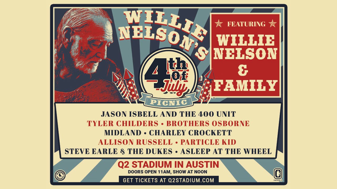 Texas's Own Willie Nelson Brings Back His Annual 4th Of July Picnic Texas's Own Willie Nelson Brings Back His Annual 4th Of July Picnic