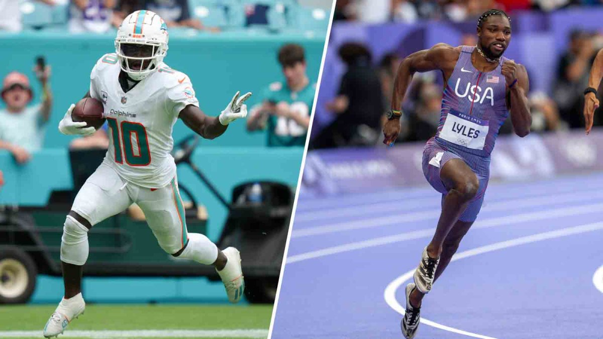 Tyreek Hill Vs. Noah Lyles: Michael Johnson's Take On The Hypothetical Race Tyreek Hill Vs. Noah Lyles: Michael Johnson's Take On The Hypothetical Race