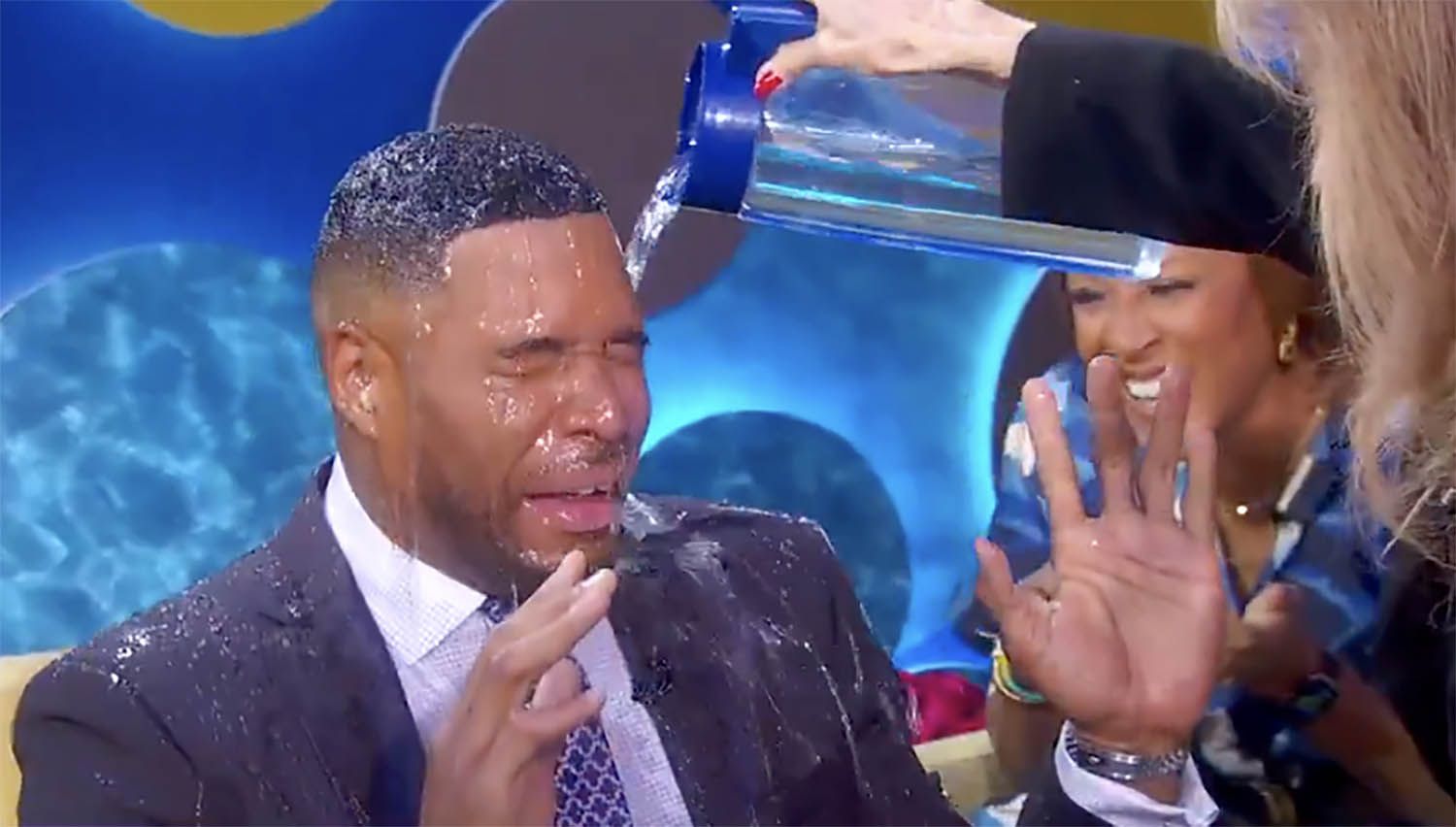 Unexpected Splash: Susan Lucci's Water Prank On Michael Strahan Unexpected Splash: Susan Lucci's Water Prank On Michael Strahan