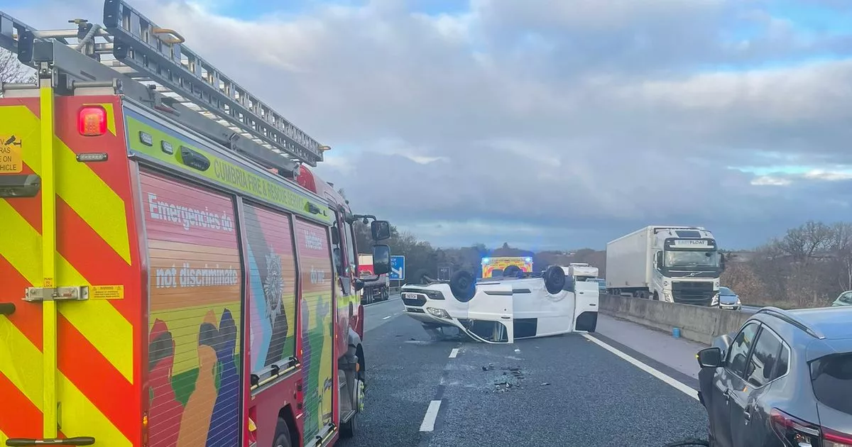 Van Overturns On M6, Leading To Extensive Traffic Delays Van Overturns On M6, Leading To Extensive Traffic Delays