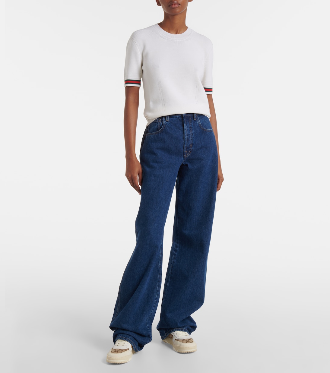 Women's Gucci Re-Web Sneakers - Blue Denim - 838831FAEVU4645 (May 2025)